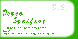 dezso szeifert business card